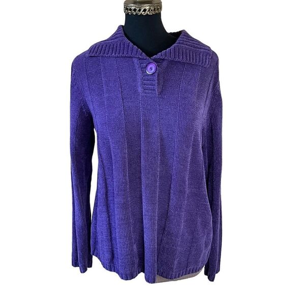 KAREN Scott Pullover Sweater Size S Purple Wide rib pattern - Picture 1 of 15